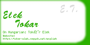 elek tokar business card